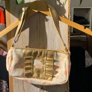 Hello Kitty Gold and Cream Polka Dot Shoulder Bag